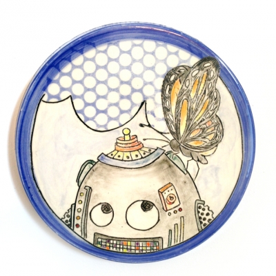 Robot and Butterfly Plaque